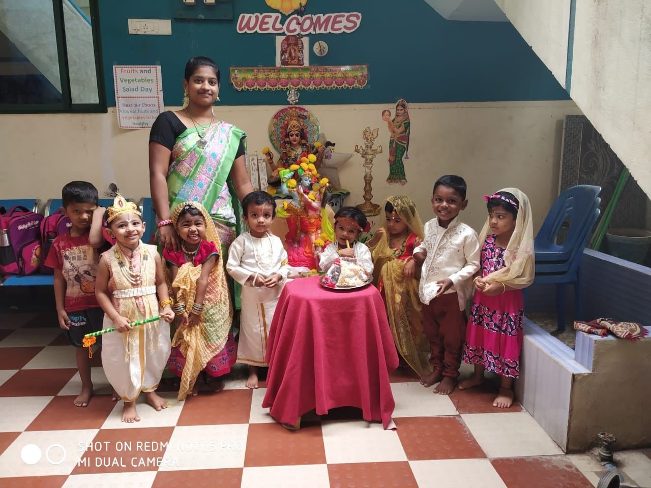 Children dressed up for a festival celebration at CK Innovative Public School